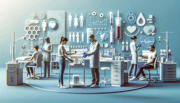 A modern NHS diabetes clinic in Dronfield providing blood tests by specialized staff in a clean, well-equipped facility.