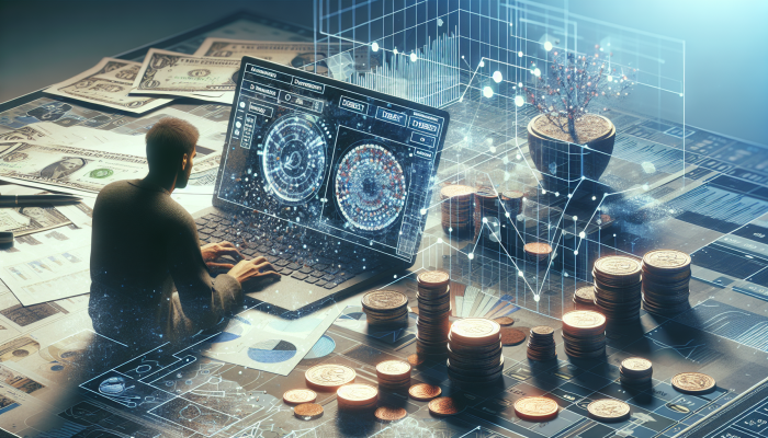 The Influence Of Fees On Debt Consolidation Savings | DCL Person analyzing DMP fees and savings on a cluttered desk with charts, laptop, and coins.