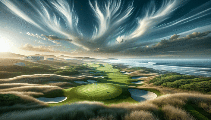 Scenic 18-hole links course at Humewood with undulating fairways and crafted greens along the coast.