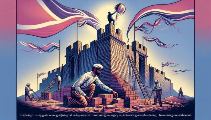 Can Beginners Qualify for Debt Consolidation Loans: UK Guide | DCL A person in the UK building a strong financial foundation, symbolized by a rising graph and solid base.